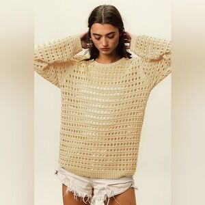 BiBi Round Neck Openwork Knit Cover Up
